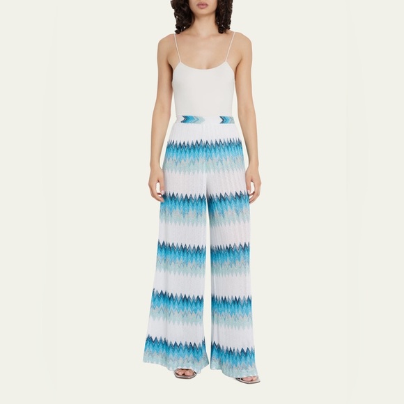 NWT Missoni Zig-Zag Sheer Wide-Leg Trousers SIZE 44 - Picture 1 of 8